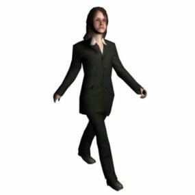 Character Young Office Woman 3d model