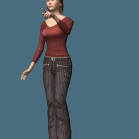 Young White Woman Rigged 3d model