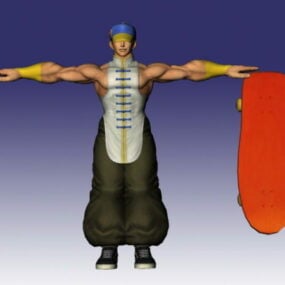 Modello 3d del personaggio Yun Street Fighter