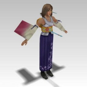 Mô hình 3d Yuna trong Final Fantasy