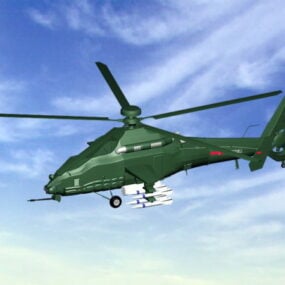 Z-19 Chinese Attack Helicopter 3d-modell