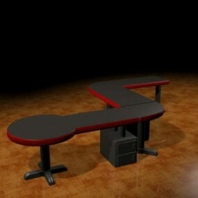 Z Shaped Workstation Table 3d model