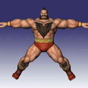 Modello 3d del personaggio di Zangief Street Fighter
