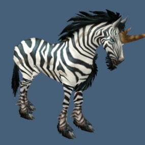 Zebra-Einhorn-3D-Modell