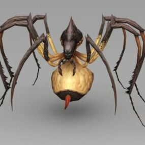 Modello 3d del mostro ragno zombi