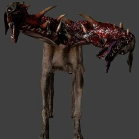 Modello 3d del personaggio malvagio residente del cane zombie
