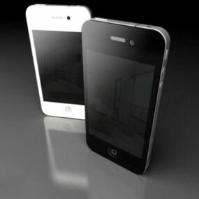 ไอโฟน 4 โมเดล 3 มิติขาวดำ