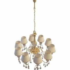 10 Arm Chandelier Lightng With Shade 3d model
