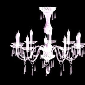 10д модель хрустальной люстры в стиле 3 лампочек