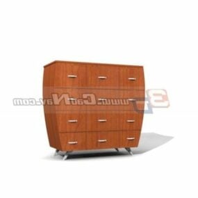 Furniture Drawer Wooden File Cabinet 3d model