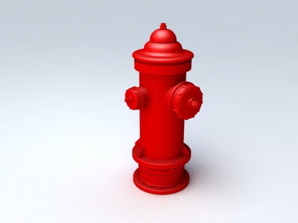 Red Fire Hydrant On Street