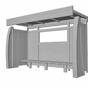 City Bus Stop Shelter 3d-modell