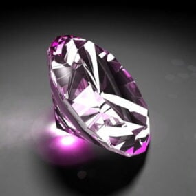 Modelo 3d de diamante rosa violeta