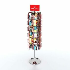 Bookstore Magazine Display Rack 3d model