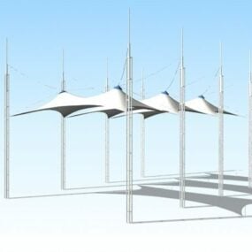 Outdoor Tensile Shade Structures 3d-modell