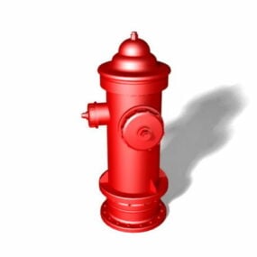 3D-Modell eines roten Hydranten für den Außenbereich
