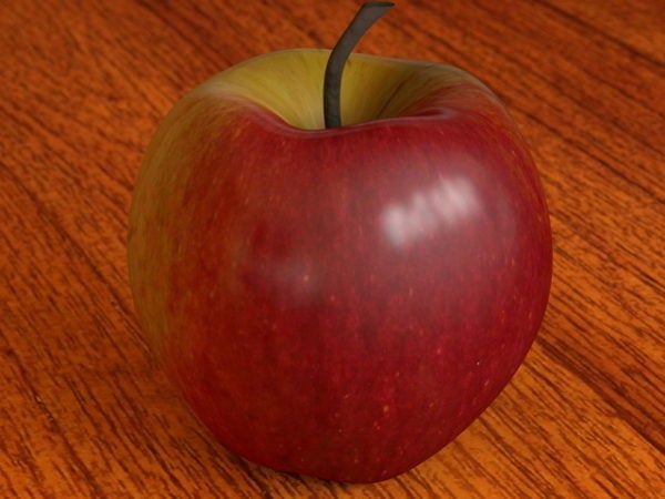Realistisk rød æble
