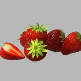 Realistický 3D model čerstvé jahody