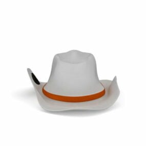 Orange Cowboy Hat 3d model