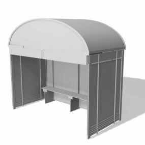 City Street Bus Stop Shelter 3d-model