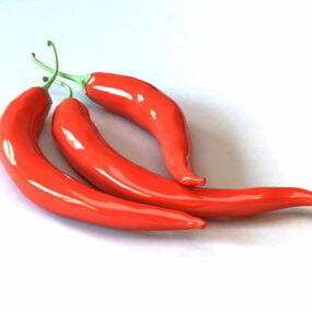 Model 3d Sayuran Chili Peppers