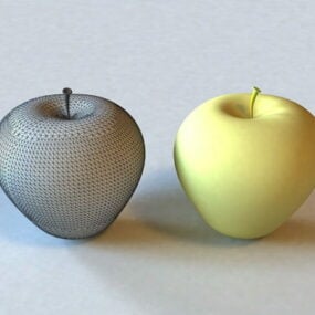 Model 3D owocowego zielonego jabłka