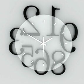 Μοντέρνο ρολόι τοίχου σαλονιού 3d μοντέλο