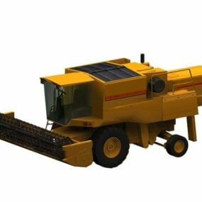 Industrial Machine Yellow Combine Harvester 3d model