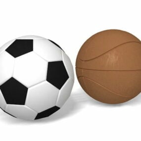 Sport Basketball And Soccer Ball 3d model