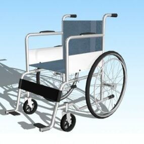 Nemocniční lehký 3D model invalidního vozíku