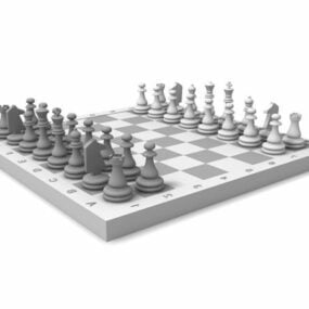 Western Basic Chess Set 3d model