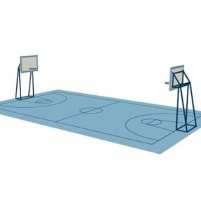 3д модель спортивной баскетбольной площадки