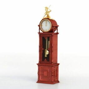 Western Antique Standing Clock 3d model