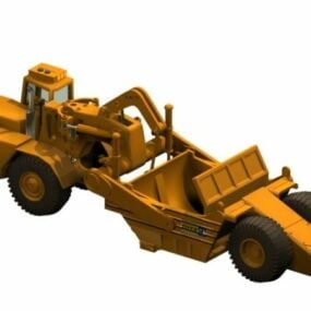 Heavy Industrial Wheel Tractor Scraper 3d model
