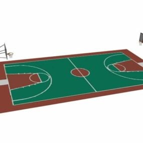 3D-Modell des Sport-Basketballplatzes