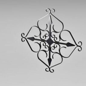 Wrought Iron Flower Fence 3d model