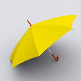 House Yellow Umbrella דגם תלת מימד