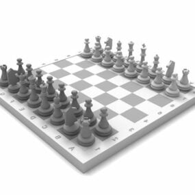 Westers schaakspel met hoog detail, 3D-model
