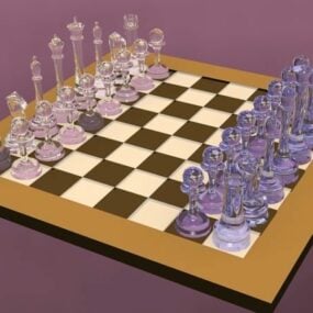 Juego de ajedrez deportivo de cristal modelo 3d