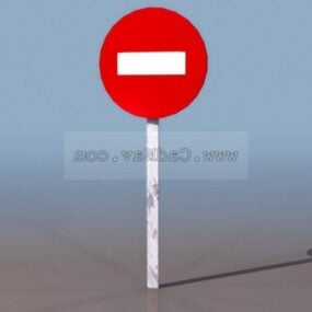 ممنوع الدخول علامات الطريق نموذج 3D