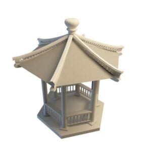 Chinees traditioneel paviljoen 3D-model