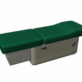 Modello 3d dell'attrezzatura del lettino per visita medica