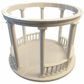 Architektura rzymska Okrągła pergola Model 3D