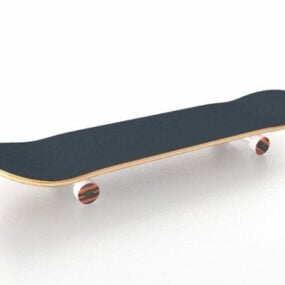Model 3d Skateboard Hitam Olahraga Jalanan