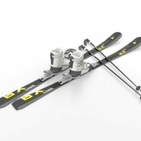 Model 3d Peralatan Olahraga Ski