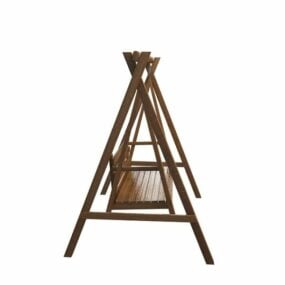 3д модель деревянного сиденья-качалки для садовой мебели