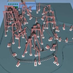 Fornøyelsespark Roller Coaster Game 3d-modell