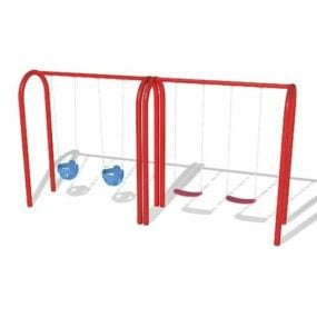Outdoor Playground Swing Set 3d model