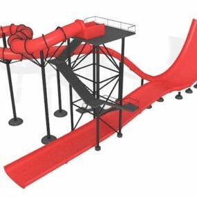 Water Park Slides Equipment 3d model