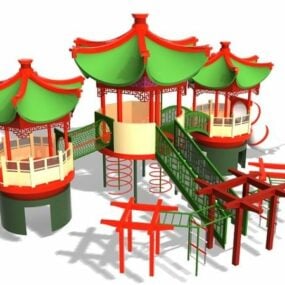 odkryty Azji Castle Model 3D zestawu zabaw